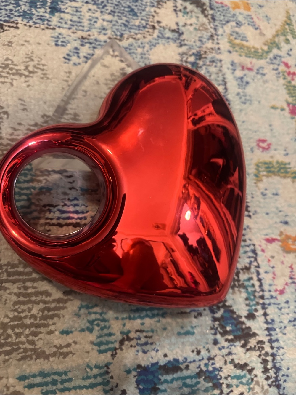 Red heart shape hard case handbag